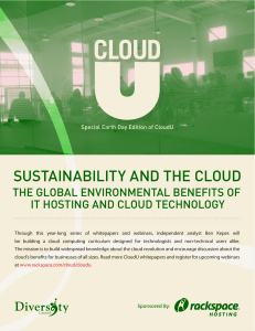 SUSTAINABILITY AND THE CLOUD  THE GLOBAL ENVIRONMENTAL BENEFITS OF