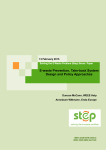 E-waste Prevention, Take-back System Design and Policy Approaches