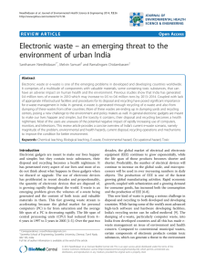 – an emerging threat to the Electronic waste environment of urban India