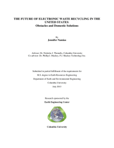 THE FUTURE OF ELECTRONIC WASTE RECYCLING IN THE UNITED STATES :