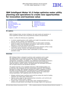 IBM Intelligent Water V1.5 helps optimize water utility