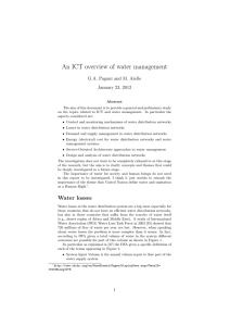 An ICT overview of water management G.A. Pagani and M. Aiello
