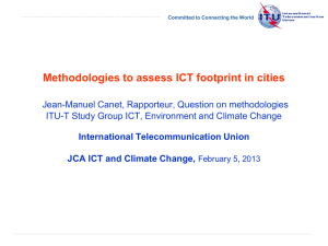 Methodologies to assess ICT footprint in cities  International Telecommunication Union