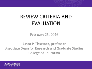 REVIEW CRITERIA AND EVALUATION