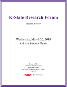 K-State Research Forum Wednesday, March 26, 2014 K-State Student Union