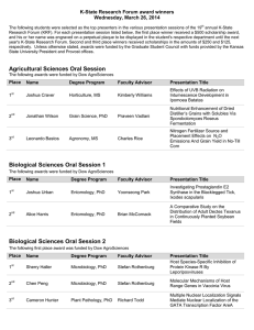 K-State Research Forum award winners Wednesday, March 26, 2014