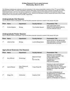 K-State Research Forum award winners Wednesday, March 8, 2012