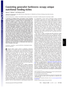 Coexisting generalist herbivores occupy unique nutritional feeding niches Spencer T. Behmer*