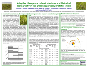 Adaptive divergence in host plant use and historical Hesperotettix viridis