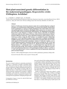 Host plant-associated genetic differentiation in the snakeweed grasshopper, (Orthoptera: Acrididae)
