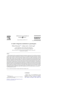 A model of digestion modulation in grasshoppers William Wolesensky , Anthony Joern