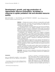 Development, growth, and egg production of Ageneotettix deorum (Orthoptera: Acrididae) in