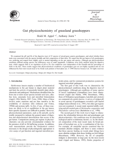 Gut physicochemistry of grassland grasshoppers Heidi M. Appel , Anthony Joern