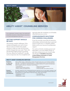 ABILITY ASSIST® COUNSELING SERVICES COMPASSIONATE SOLUTIONS when life throws you a curve.