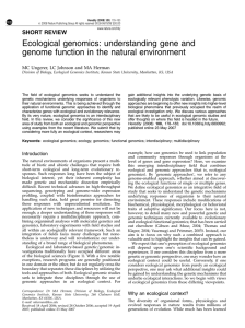 Ecological genomics: understanding gene and genome function in the natural environment