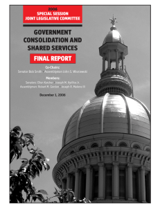 GOVERNMENT CONSOLIDATION AND SHARED SERVICES FINAL REPORT