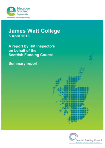 James Watt College  5 April 2013 A report by HM Inspectors