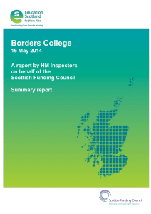 Borders College  16 May 2014 A report by HM Inspectors