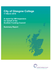 City of Glasgow College  11 March 2016 A report by HM Inspectors