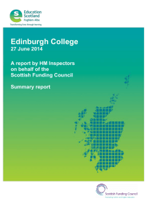 Edinburgh College  27 June 2014 A report by HM Inspectors