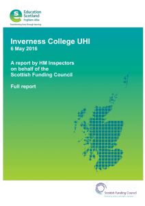 Inverness College UHI  6 May 2016 A report by HM Inspectors