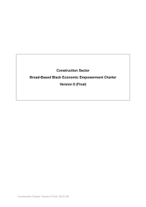 Construction Sector Broad-Based Black Economic Empowerment Charter Version 6 (Final)