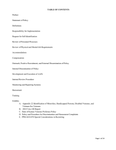 TABLE OF CONTENTS Preface Statement of Policy Definitions