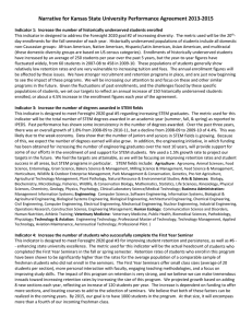 Narrative for Kansas State University Performance Agreement 2013‐2015  