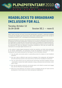 Roadblocks to bRoadband inclusion foR all tuesday, october 12
