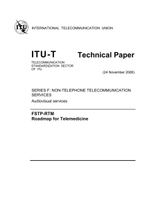 ITU-T Technical Paper FSTP-RTM Roadmap for Telemedicine