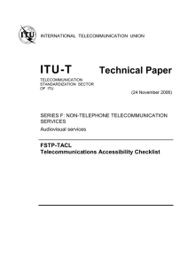 ITU-T Technical Paper FSTP-TACL Telecommunications Accessibility Checklist