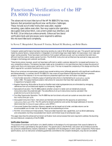 Functional Verification of the HP PA 8000 Processor