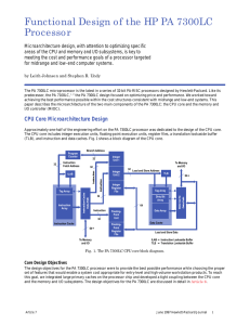 Functional Design of the HP PA 7300LC Processor