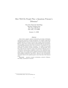 How Well Do People Play a Quantum Prisoner’s Dilemma? Kay-Yut Chen