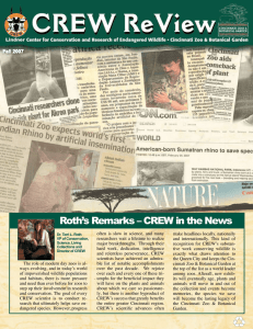 Roth’s Remarks – CREW in the News Fall 2007