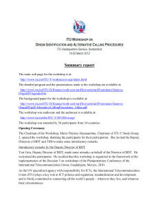 Summary report  ITU W