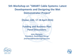 5th Workshop on &#34;SMART Cable Systems: Latest Demonstrator Project&#34;