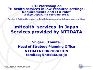 mHealth services in Japan - Services provided by NTTDATA -