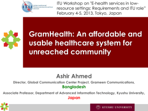 ITU Workshop on &#34;E-health services in low-