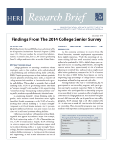 Findings From The 2014 College Senior Survey