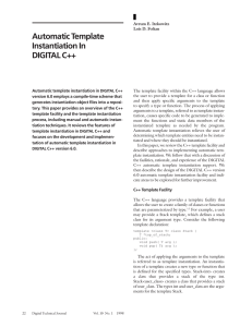 Automatic Template Instantiation In DIGITAL C++