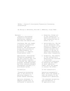 DECdta - Digital's Distributed Transaction Processing Architecture