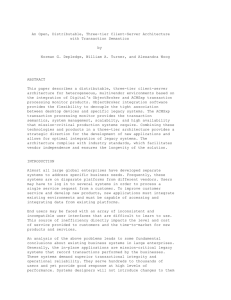 An Open, Distributable, Three-tier Client-Server Architecture with Transaction Semantics by