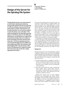 Design of the Server for the Spiralog File System