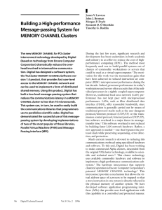 Building a High-performance Message-passing System for Clusters MEMORY CHANNEL