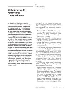 AlphaServer 4100 Performance Characterization