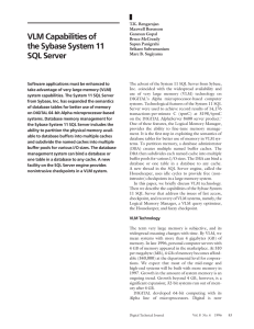 VLM Capabilities of the Sybase System 11 SQL Server