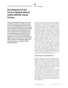 Development of the Fortran Module Wizard within DIGITAL Visual Fortran