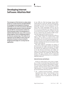 Developing Internet Software: AltaVista Mail