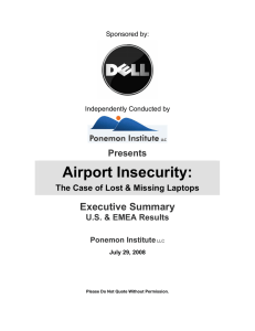 Airport Insecurity: Executive Summary Presents The Case of Lost &amp; Missing Laptops